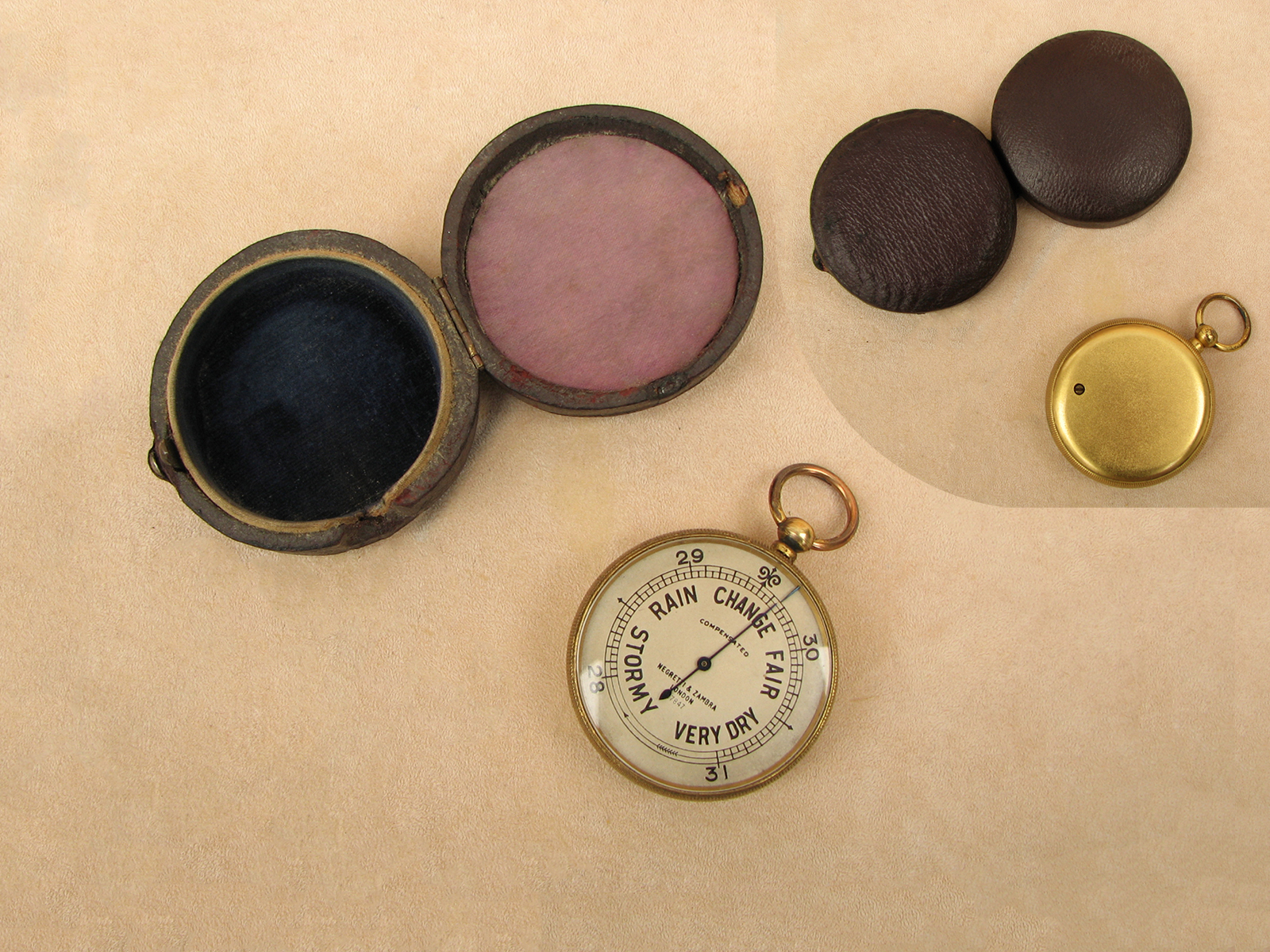 Victorian pocket barometer by Negretti & Zambra, London
